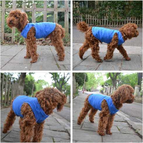 2018 Pet Clothes Dog Clothing, Blank T-Shirt Tanks for Small to Large Dogs, 100% Cotton Summer Vest, Classic Blue