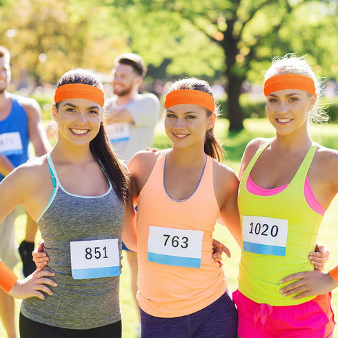 Set 80s 90s Neon Sweatbands for Women Tennis Wristbands Cotton Terry Cloth Sports Athletic Sweat Bands for Running Gym