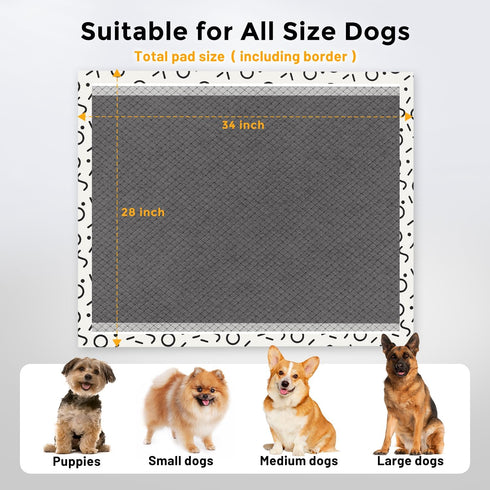 28"x34" 50 Counts 1 ZOMISIA Charcoal Puppy Pee Pads for Dogs Extra Large, + Extra Health Monitoring Pad - XL Dog Potty