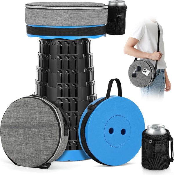 Upgraded Collapsible Stool with Load Capacity 600lbs, Stable Folding Stool with Triple