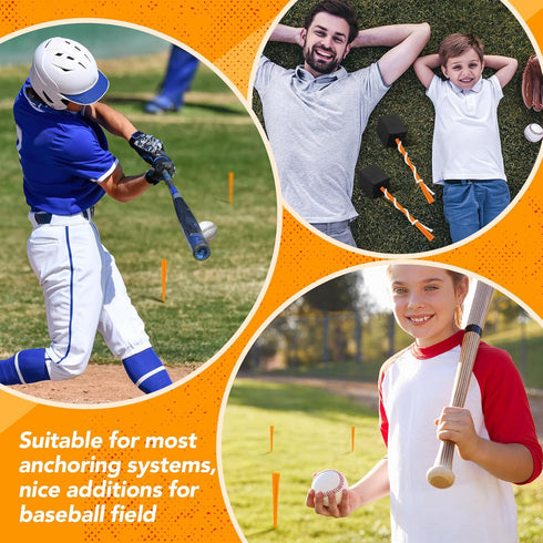 Shappy Base Plug Baseball Base Plugs - Anchor with Wooden Handle for Baseball Field Maintenance