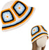 Crochet Knitted Hat Handmande Bucket Hat Summer Floral Beanies Cap (Orange)