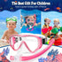 U PHITNIS Kids Snorkel Set - Dry Top Snorkeling Gear for Age 4-14, Childs Diving Mask with Big Eyes