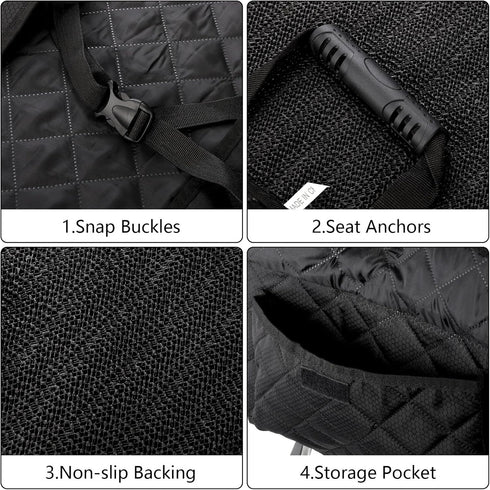 2 Pack Fasmov Front Dog Car Seat Cover, Full Protection Dog Car Seat Cover with Side Flaps, Nonslip Pet Seat Covers
