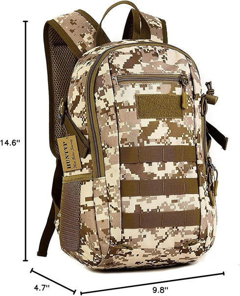 HUNTVP 10L/20L Mini Daypack Military MOLLE Backpack Rucksack for Tactical Assault, Hunting, Camping, Trekking