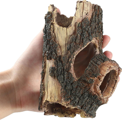 Aquarium Wood Fish Tank Decorations, Resin Fake Logs for Reptile Hide and Fish Cave, Suitable for 20 Gallon Tank