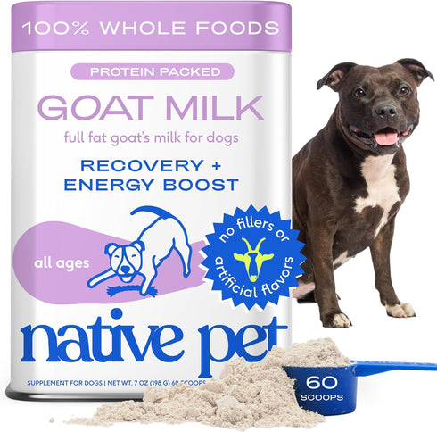 Native Pet Goat Milk Powder - Dog Food Topper for Active Dogs