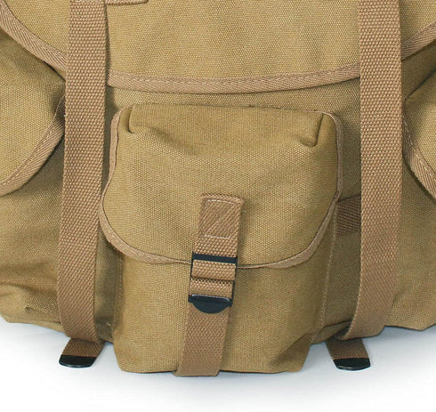 WW2 WWII US Military M14 Haversack Field Bag, Canvas Khaki Backpack