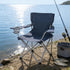 Generic Quad Folding Camp Chair with Cup Holder, Dark Blue, Heavy-Duty Steel Frame,