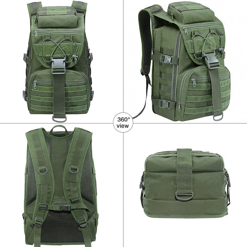 LIMHOO Military Tactical Backpack - 35L Hiking Trekking Rucksack, 3 Day Molle Assault Pack (Army Green)