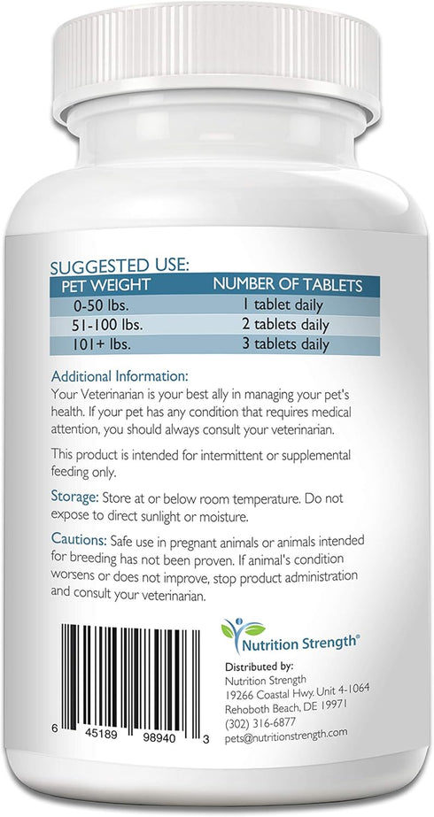 Cardio Support for Dogs with L-Carnitine, L-Taurine, Coenzyme Q10, Vitamin E, 120 Chewable Tablets
