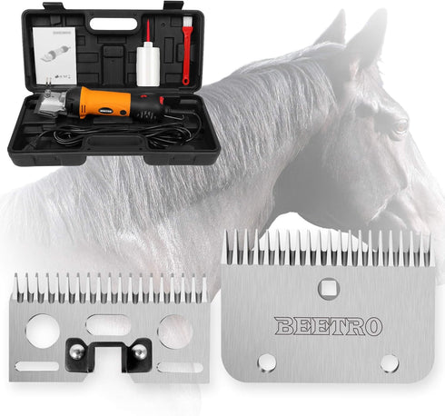 19 21 BEETRO and Teeth Horse Shears Replacement Blades, Professional Stainless Steel Clipper Blades for Horse Equine