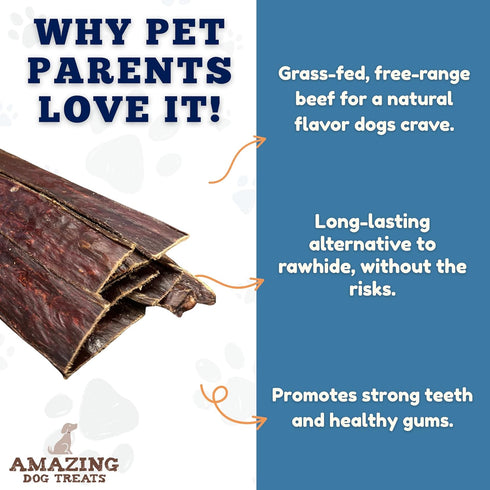 (10-12 Inch 30 Pc/Pack) Amazing Dog Treats - Beef Esophagus Jerky for Dogs - - Gullet Dog Chews