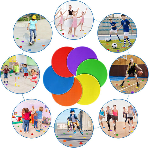 SIFENYU 4.72inch 6inch 9 inch 60 Poly Spots for Gym Floor Poly Spot Markers, Pcs Rubber Floor Dots Non Slip Flat Cones