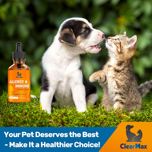 Dog Allergy Relief for Puppies & Adults, Cat & Dog Itching Skin Relief, 2 Oz Bottle, Organic Composition