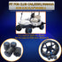 Golf Cart SS Wheel Center Cap Cover, ITP Push in Style for EZGO, Club Car, Yamaha, 4 PCS (Gloss Black with Blue SS)