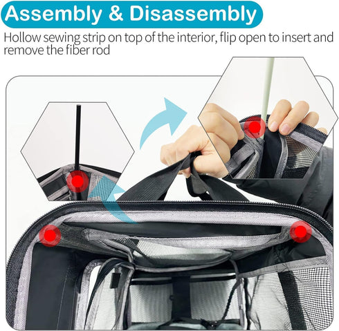 TSA Approved Pet Carrier - Soft Dog Carrier for Small Medium Cats and Dogs, 4 Mesh Windows, 3 Entrances, Black