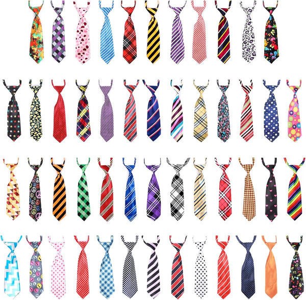 Segarty 50 PCS Dog Neckties, Adjustable Bow Ties for Medium Large Dogs, Festival Formal Bulk Pet Accessories