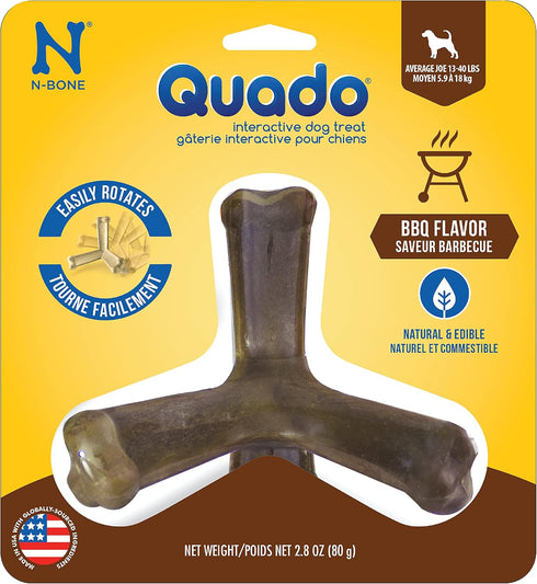 N-Bone Quado Interactive Treat, BBQ Flavor, Medium, 2.8oz