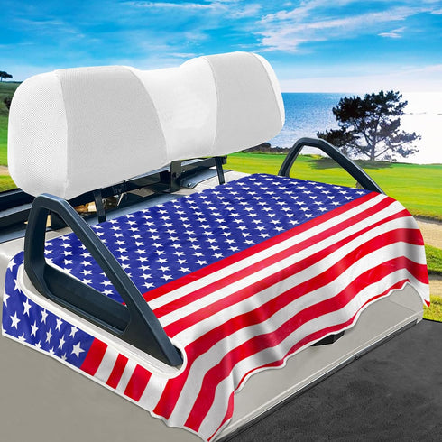 YOKYHOM Golf Cart Seat Covers American Flag Design Towel Blanket for 2-Seat Golf Carts, 100% Microfiber