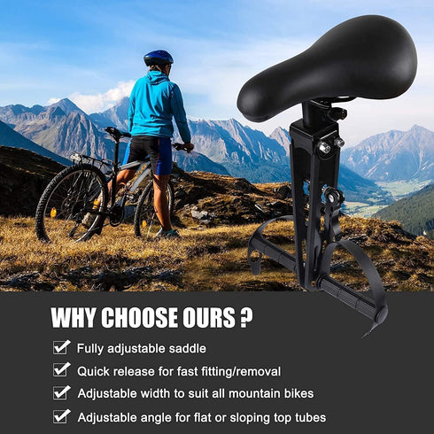 shouldbuy 2~5 Kids Bike Seat Replacement with Handlebar,Detachable Front Mounted Child Bicycle Seat with Foot Pedals