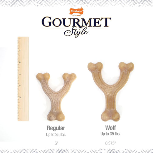 Nylabone Gourmet Style Strong Chew Wishbone Dog Chew Toy, Chicken Flavor, Large/Giant (1 Count)