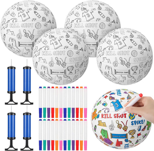 Teyva Daily 4 Set Color Your Own Mini Volleyball Kit Custom Design Volleyball Gifts