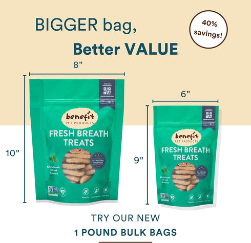 Benefit Biscuits, All Natural Dog Treats, Certified Vegan, Non GMO, Wheat Free, Healthy Dog Biscuits, 7oz