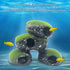PINVNBY Stone Aquarium Hideaway Decoration, Cichlids Rock Decor with Moss, Betta Cave Tunnel Ornament (L)