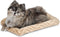 MidWest Homes For Pets QuiteTime Deluxe Wave Bolster Bed 18" for Tiny Dogs, Tan, Easily Machine Wash and Dry