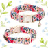 Dog Collars, Spring Blue Floral Print Pet Collar Holiday Light Pink Durable Adjustable Pendant Gift Collar with Quick