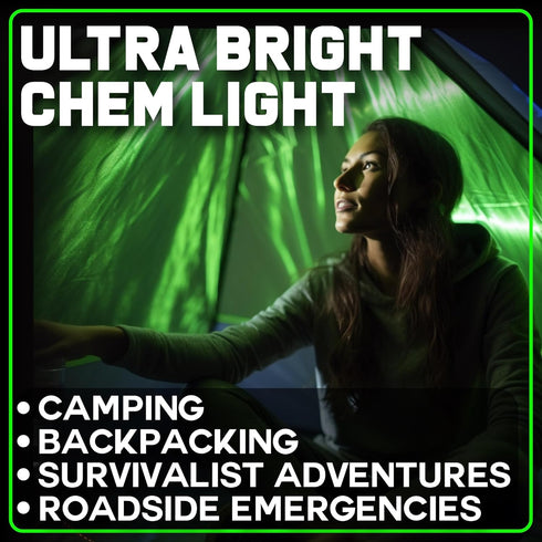 PartySticks Green Glow Sticks Emergency Chem Lights (6", 25 Pack) Military Grade Tactical Light Sticks for Survival