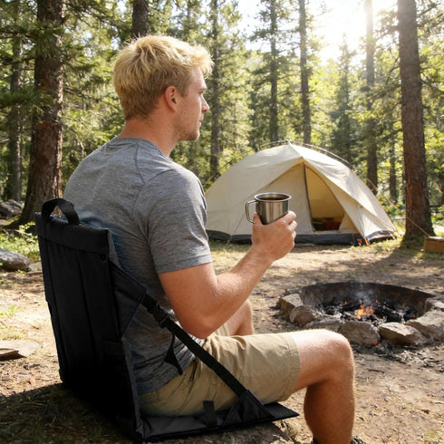Fishing,15.8'' 16.5'',Lightweight Folding Stadium Seat Cushion with Backrest, Portable Bleacher Pad for Camping, x