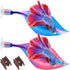 WILLBOND 2 Pieces Silicone Betta Bed Leaf Hammock for Betta Fish, Comfortable and Safe Resting Spot (Blue, Pink)