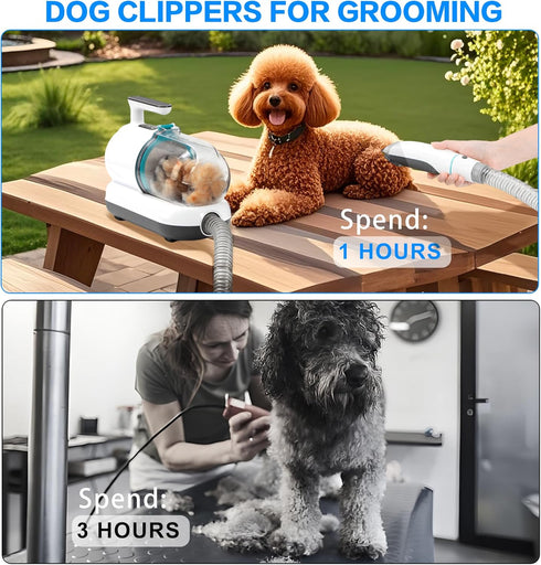 S7 Trimming High-Suction Dog Grooming Vacuum for Small & Medium Dogs, Compact Hair Collection System for Regular