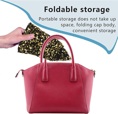 Womens Sequin Bucket Hat, Shiny Glitter Sun Hats for Party, Girls Teens Travel Cap