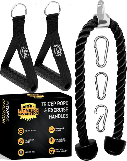 Tricep Rope Cable Attachment, 35" Pull Down Rope, Gym Equipment Cable Handles, Rope Attachment for Cable Machine