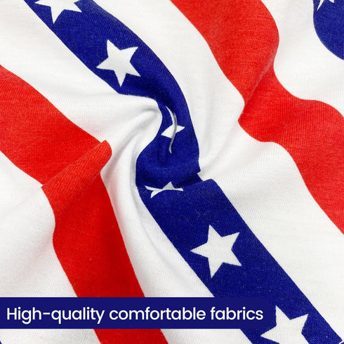 4th of July Dog Bandanas 2 Pack, American Flag Pet Scarf, Durable Fabric Pet Patriotic Scarf, Independence Day Bandana for Small Medium, and Large Dogs