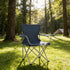 Generic 250LBS, Quad Folding Camp Chair with Cup Holder, Dark Blue, Heavy-Duty Steel Frame, Supports Portable Compact
