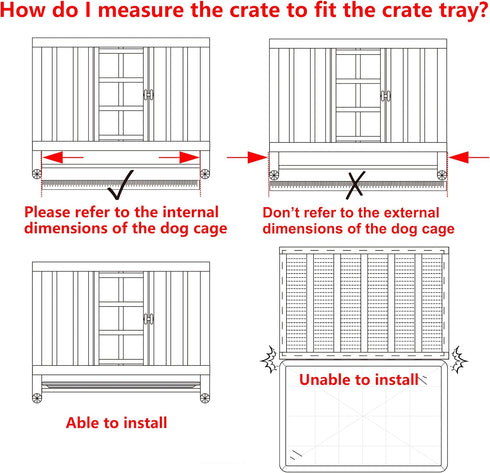 Dog Crate Tray 36", ChewProof Replacement Pan, Easy to Clean, Ideal for Potty Training, Perfect for Pet Crates & Kennels