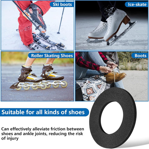 RunNico Ski Ankle Donut Boot Pads, Self-Adhesive Foam Padding, Snowboard Boots Pads