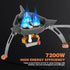 WADEO 7200W Windproof Camping Stove: Portable Gas Stove with Piezo Ignition, Carry Case for Outdoor Hiking