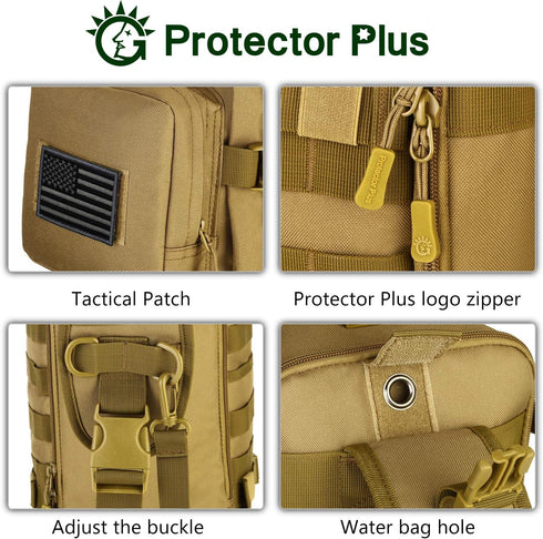 Pack Protector Plus Tactical Sling Bag Military MOLLE Crossbody (Patch Included)