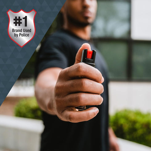 SABRE Advanced Pepper Spray, 3-in-1 Formula with Maximum Strength Pepper Spray, CS Military Tear Gas, UV Marking Dye