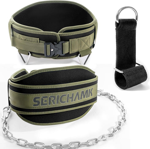Weighted Dip Belt for Weight Lifting, 46" Chain and Loading Straps for Pull Up and Squat