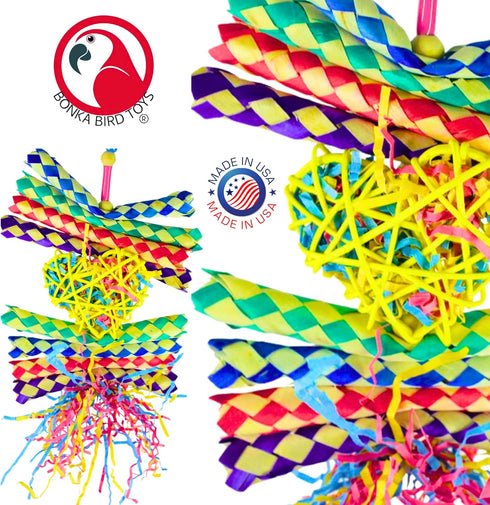Bonka Bird Toys 1730 Foraging Heart Medium, 9” x 6” - For Conures, Cockatiels, Parakeets, and Similar Breeds