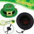 2 PCS St. Patrick's Day Dog Costume Bandana and Top Hat, Green Bow Tie Tux Clothes for Dogs and Cats (Large).