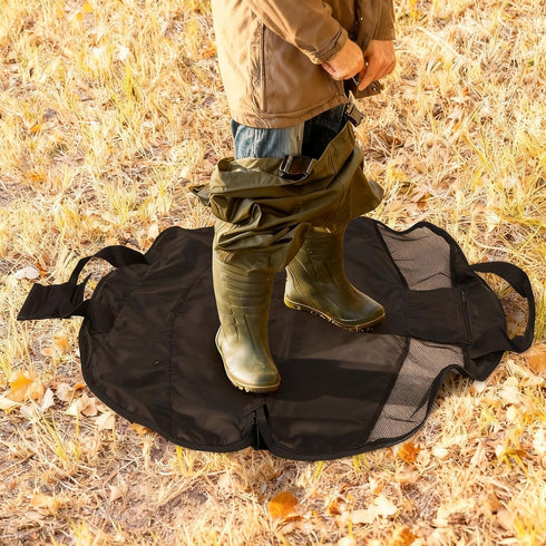 Sunnymove Portable Wader Bag with Vented Mesh Changing Pad Wading Storage Duffle Waders and Boots for Fly Fishing