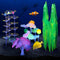 4 pcs Glow Aquarium Decoration Plants Kit, Glowing Fish Tank Decorations, Coral Plant Ornaments, Lotus Kelp, Anemone