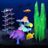 4 pcs Glow Aquarium Decoration Plants Kit, Glowing Fish Tank Decorations, Coral Plant Ornaments, Lotus Kelp, Anemone